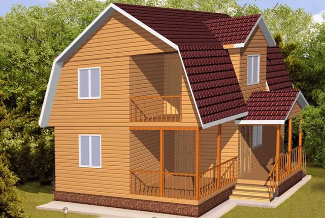 Дом Дом 7×8 с крыльцом